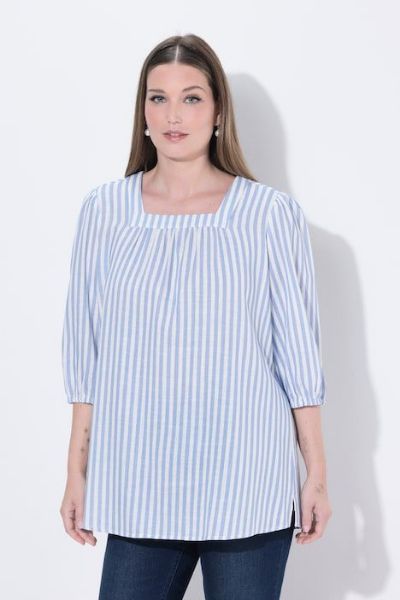 Veliki brojevi Bluza 3/4 rukava lanena moda za punije