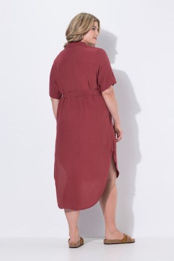Plus size veliki brojevi Haljina midi kratkih rukava pamučna za punije