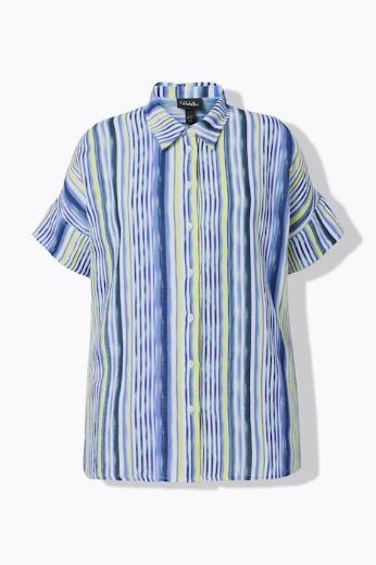 Plus size veliki brojevi Bluza kratkih rukava šireg kroja muselin za punije