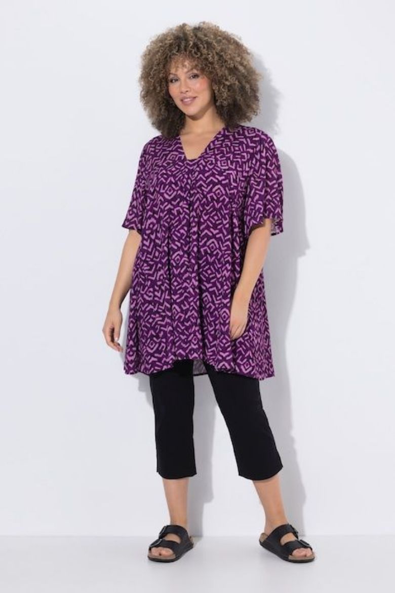Plus size veliki brojevi Bluza kratkih rukava A kroja za punije