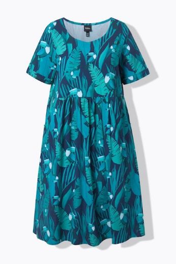 Plus size veliki brojevi Haljina midi kratkih rukava za punije