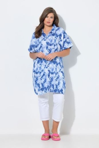 Plus size veliki brojevi Bluza 1/2 rukava dužeg kroja od muslina za punije